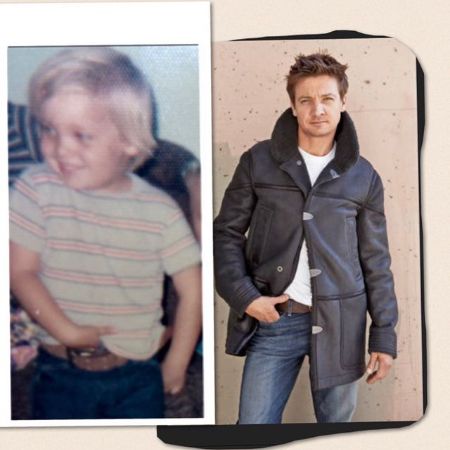 In the left side, Jeremy Renner when he was a child. 